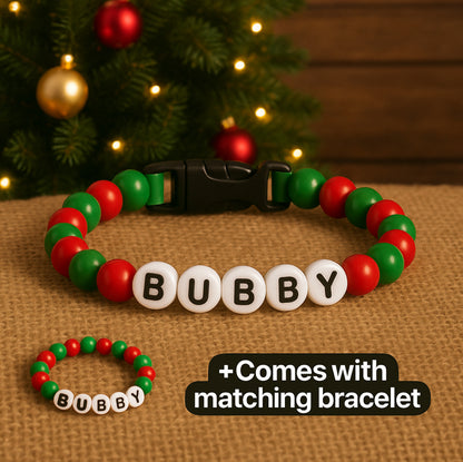 Christmas BFF Dog Collar+ Matching Bracelet