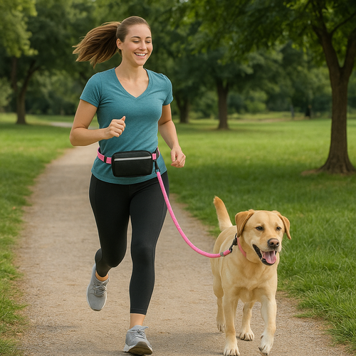 Hands Free Dog Leash with Zipper Pouch